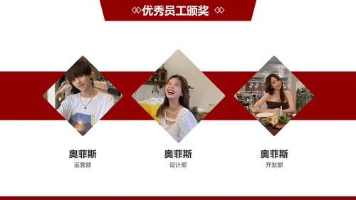 红色创意商务风年终回顾年会表彰