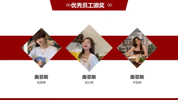 红色创意商务风年终回顾年会表彰