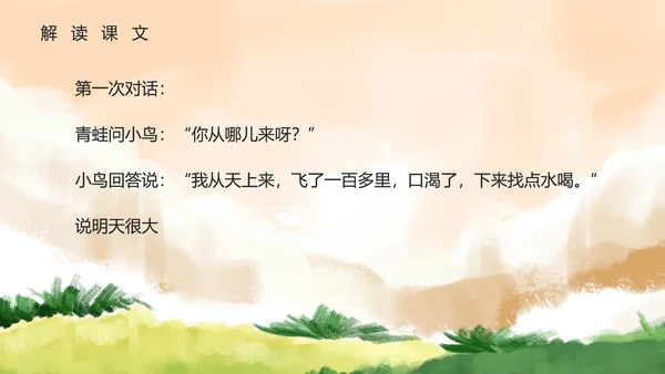 黄色简约风坐井观天PPT模板