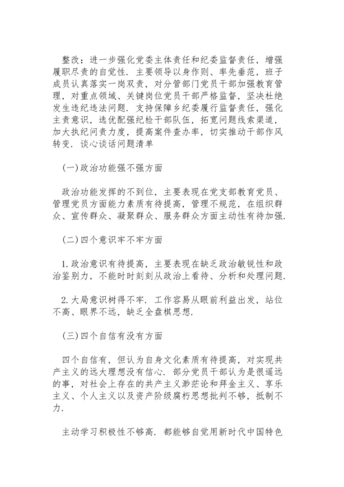 谈心谈话问题清单.docx