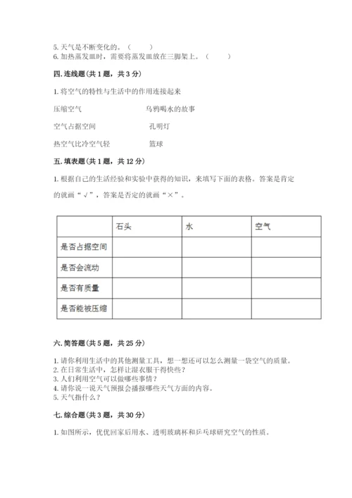教科版小学三年级上册科学期末测试卷（考点梳理）.docx