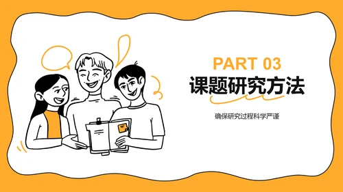 橙色手绘风大学生小组作业汇报PPT模板