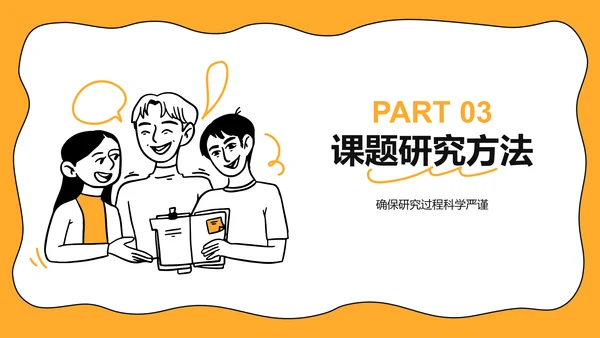 橙色手绘风大学生小组作业汇报PPT模板