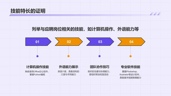 紫色插画大学生个人简历PPT模板