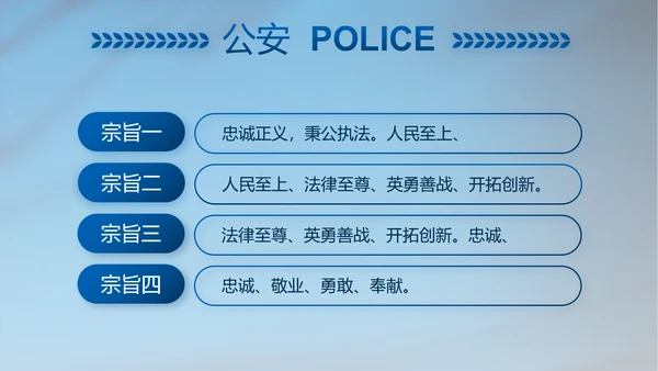 蓝色公安警察年终工作总结汇报PPT