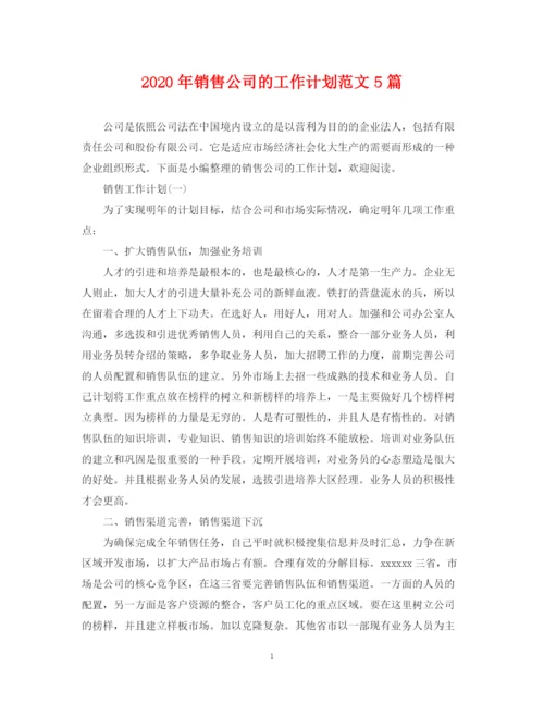 精编之年销售公司的工作计划范文5篇.docx