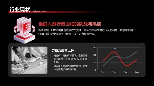 红色3D风HRBP的进阶规划PPT模板