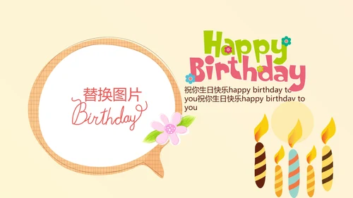 橙色生日快乐电子相册动态PPT模板