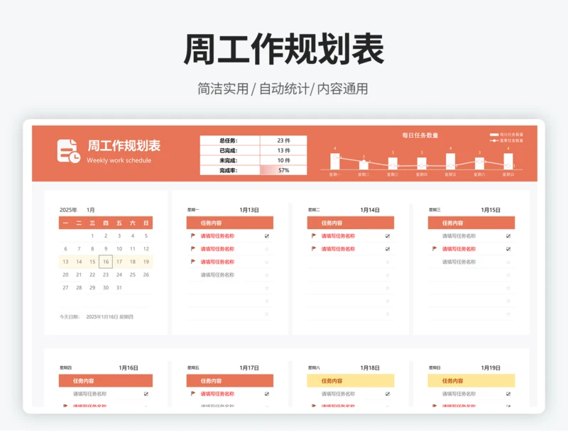 周工作任务规划表