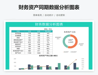 财务资产同期数据分析图表