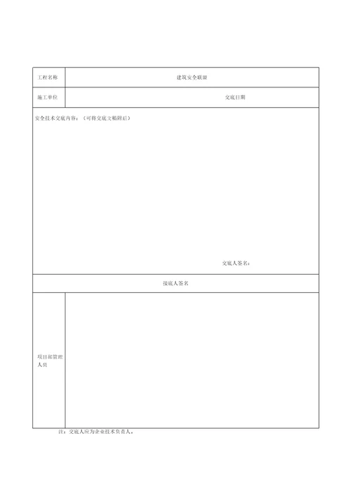 建筑行业项目管理人员安全技术交底全员