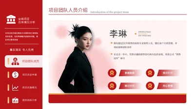 红色商务风自我介绍人物介绍