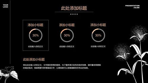 黑白小清新文艺通用PPT演示模板