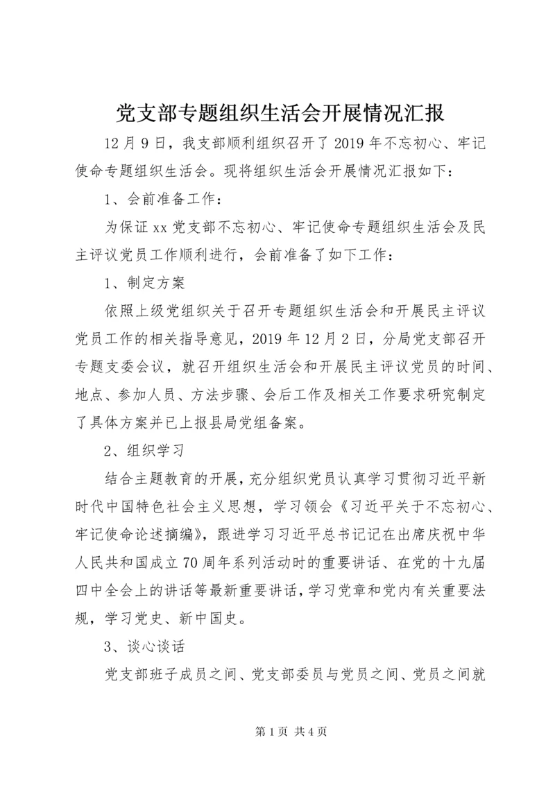 党支部专题组织生活会开展情况汇报.docx