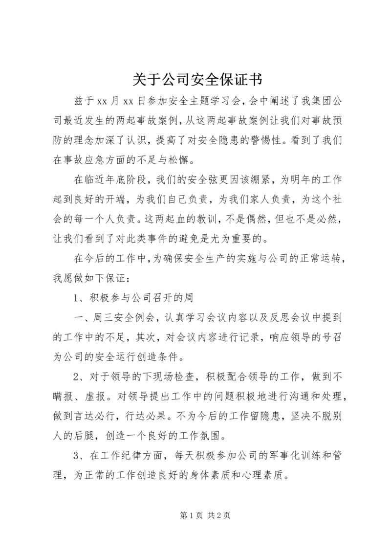 关于公司安全保证书 (2).docx