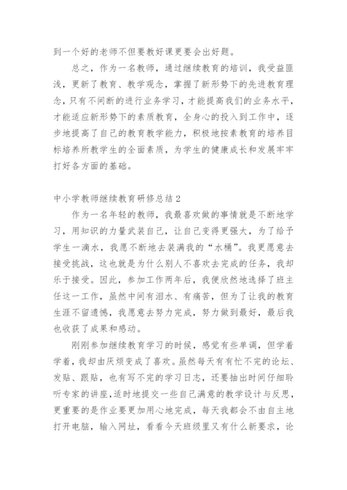 中小学教师继续教育研修总结.docx