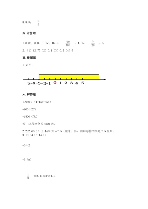 太仓市六年级下册数学期末测试卷（名师推荐）.docx