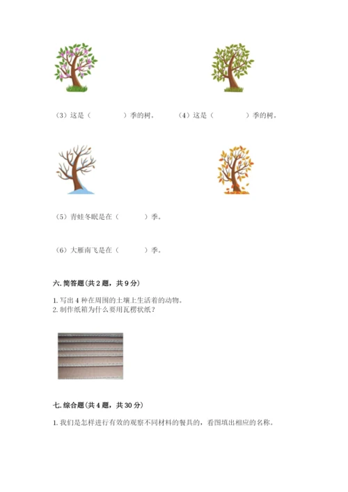 教科版科学二年级上册期末考试试卷a4版.docx