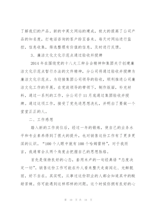 销售年终个人工作总结及工作计划(多篇).docx