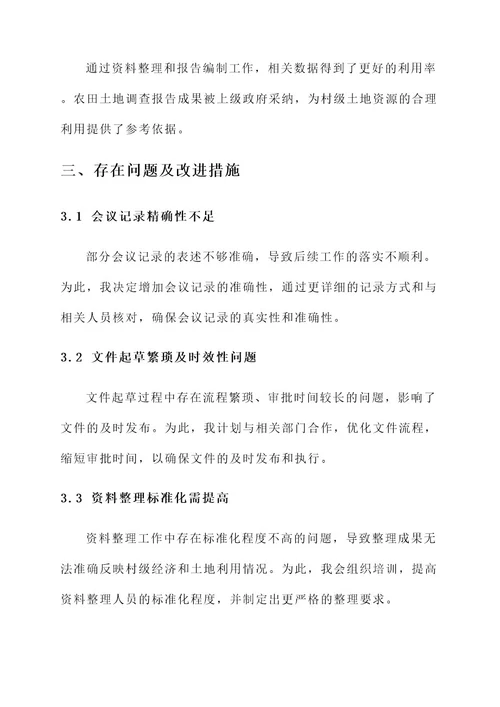 村支书文书工作总结报告
