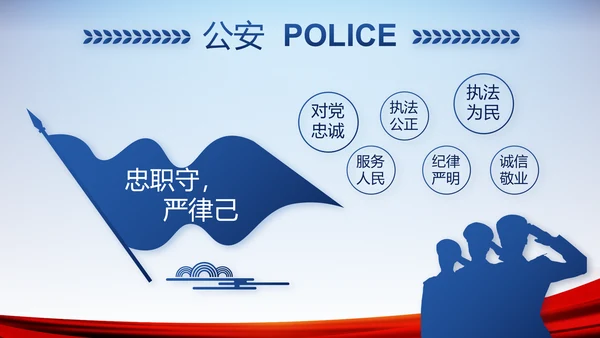 公安警察演讲动态PPT模板