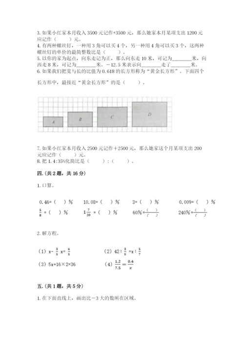 人教版六年级数学下学期期末测试题【精选题】.docx