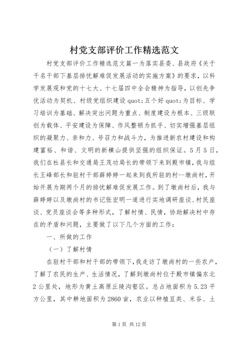 村党支部评价工作精选范文.docx