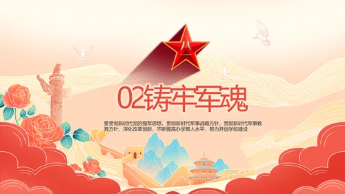 大气八一部队军事工作总结汇报PPT