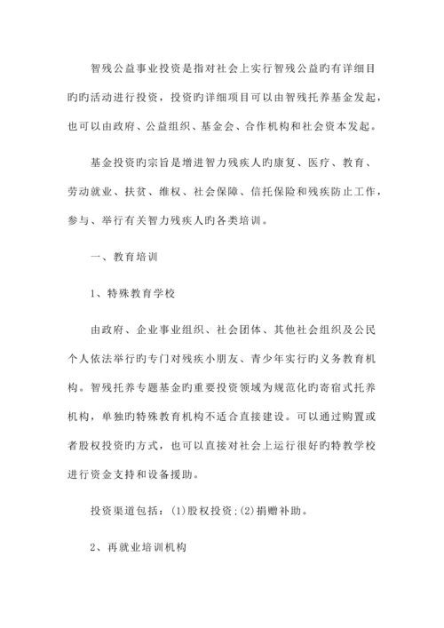 智力残疾人托养专项基金项目实施方案.docx