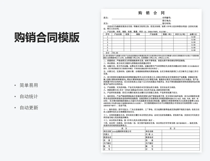 购销合同模版