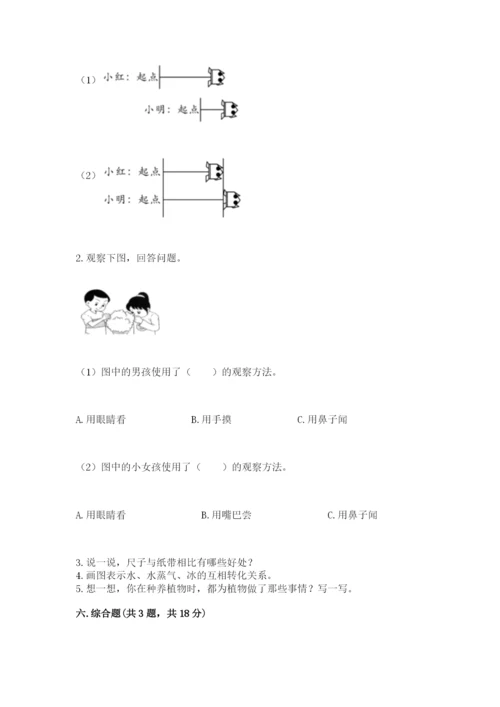 教科版一年级上册科学期末测试卷（重点）.docx