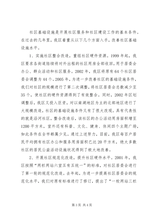 在市民政局专题调研我区社区服务工作时的汇报 (7).docx
