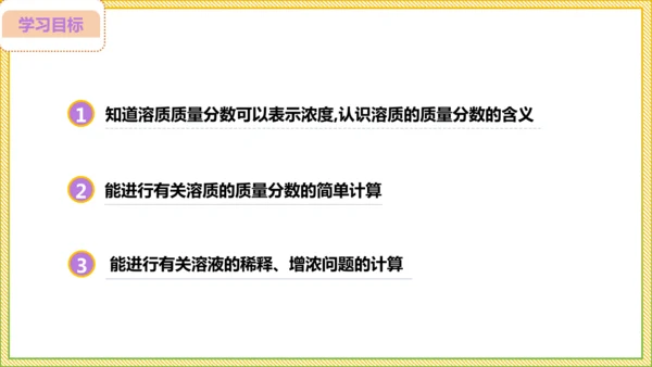 9.3.1 溶质的质量分数（28页）课件-- 2024-2025学年化学人教版九年级下册