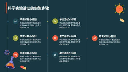 蓝色插画风科学实验PPT模板