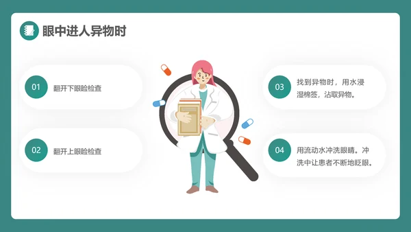 绿植风格日常急救知识PPT课件模板