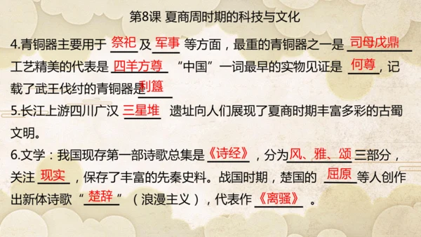 第二单元 夏商周时期：奴隶制王朝的更替和向封建社会的过渡  单元复习课件（25张PPT）