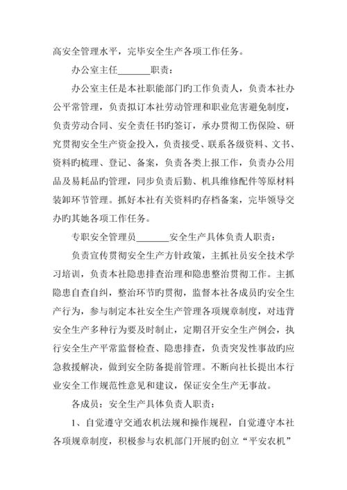 农机合作社组织机构各项新版制度.docx