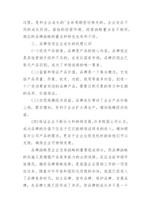 企业品牌成长战略毕业论文.docx