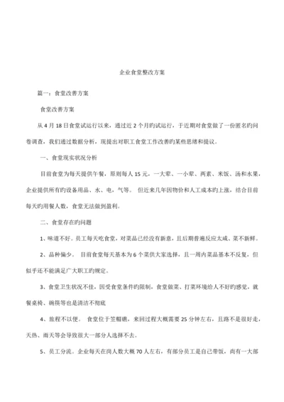 公司食堂整改方案.docx