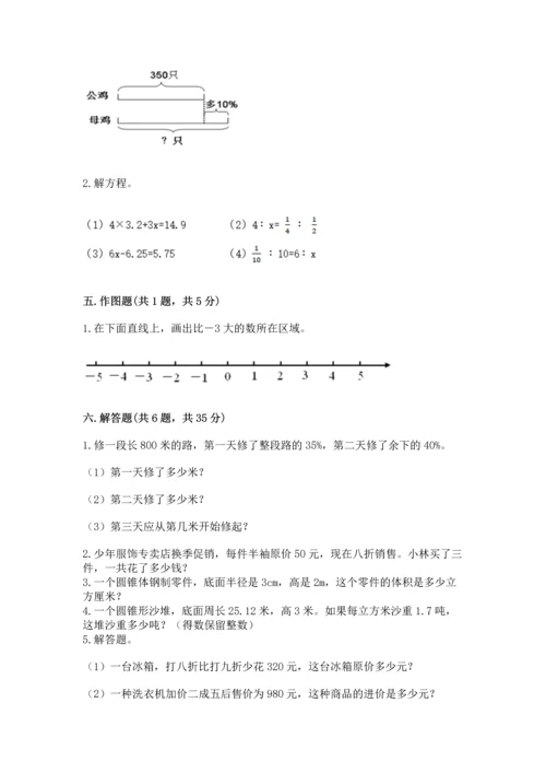 人教版六年级下册数学期末测试卷精品（名师系列）.docx
