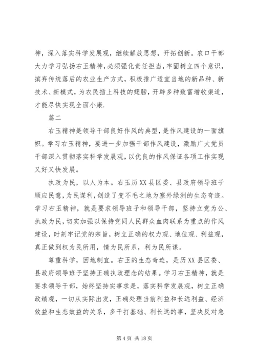 学习右玉精神心得体会精选6篇.docx