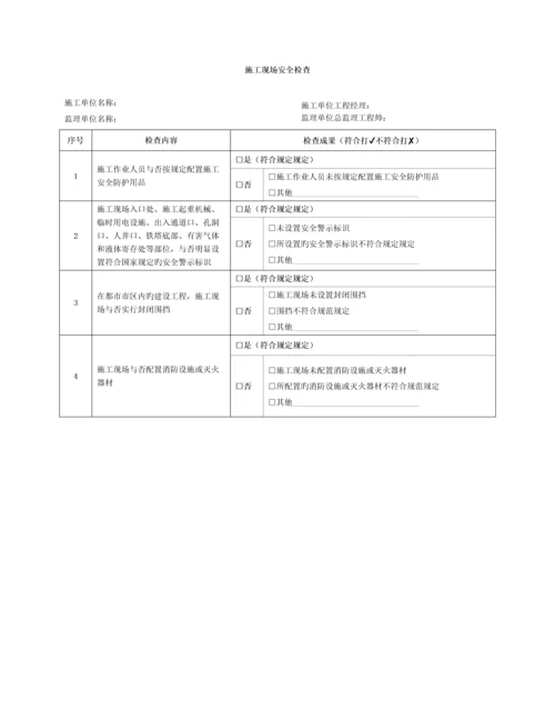 通信建设工程质量和安全生产监督检查表模板.docx