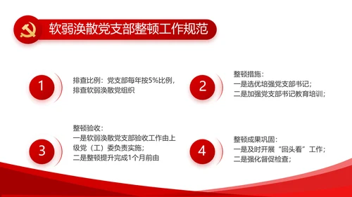 红色简约党建政府汇报工作动态PPT