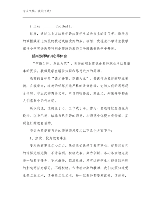 新岗教师培训心得体会范文25篇文档选编.docx