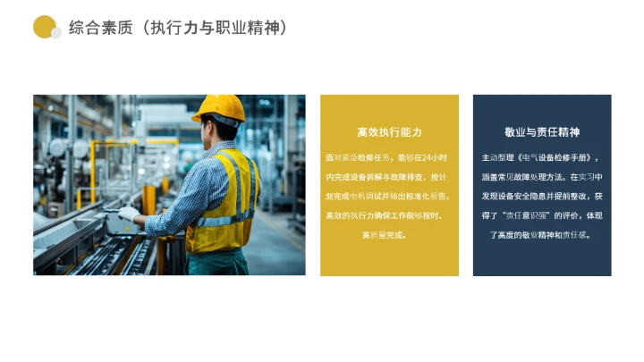 电气工程和自动化专业大学生求职个人能力综合展示职业生涯规划通用PPT模版