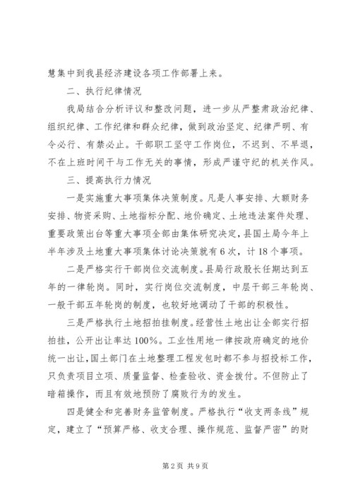 国土局机关作风建设年活动自查报告.docx