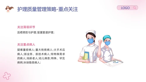 粉紫卡通护理安全质量管理PPT模板宣传PPT动态PPT安全教育