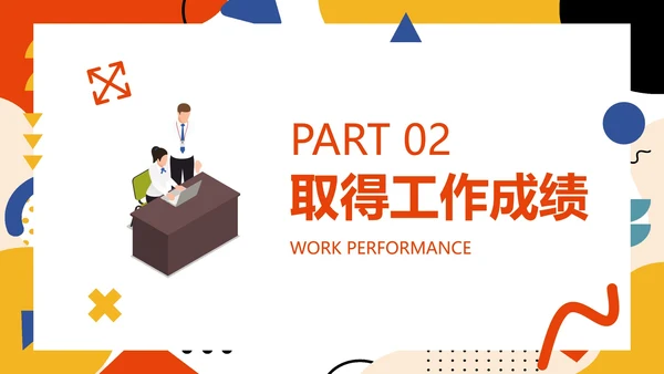 孟菲斯几何线条总结工作汇报PPT模板