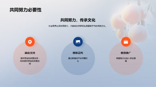 橙色3D霜降节气文化传承PPT模板