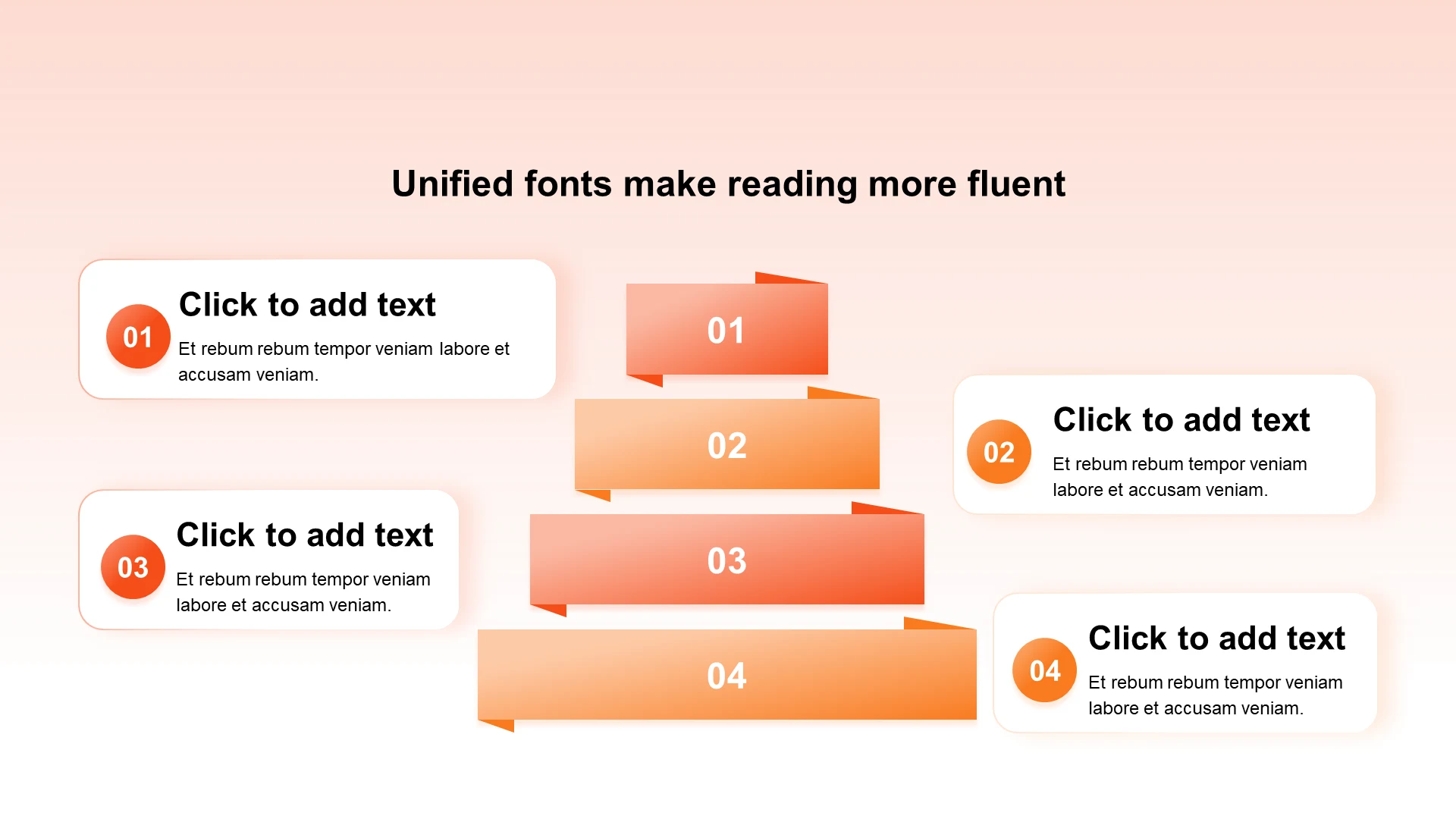 渐变纯文字PPT棱锥